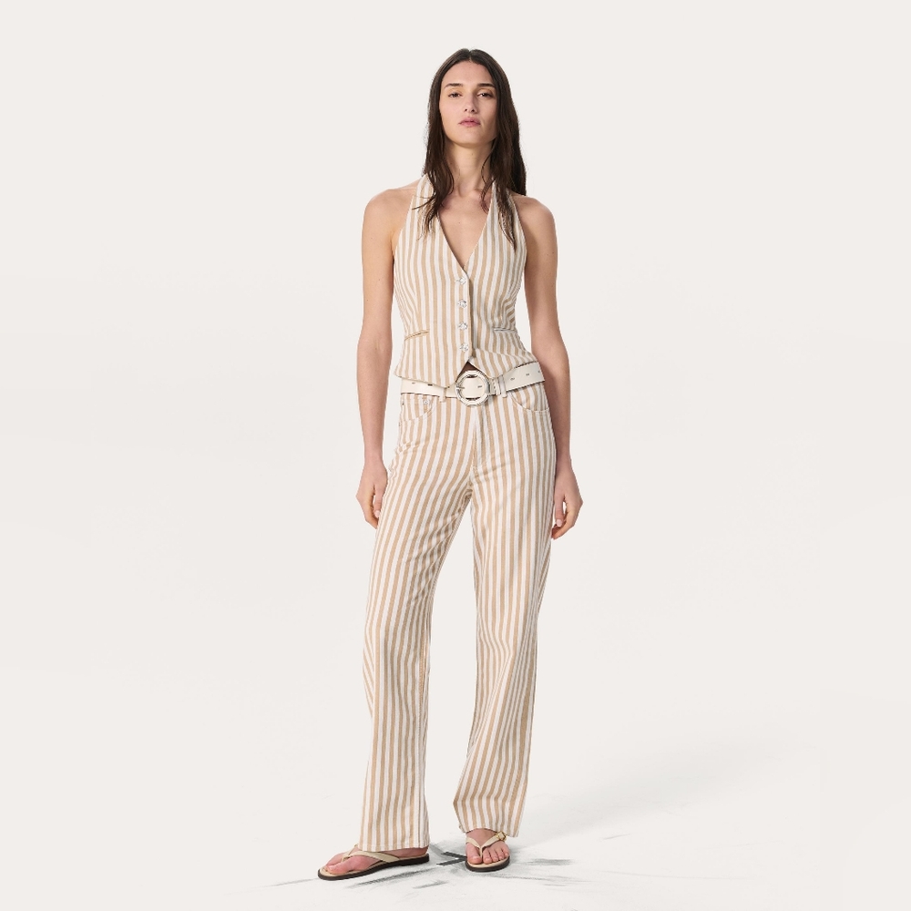Rag & Bone Shea Relaxed Straight JeansVintage Stretch in Tan StripeWas$298.00